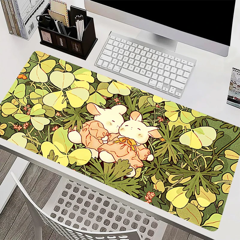 Bunny Rabbit Mouse Pad PC Computer Gaming Accessories kawaii desk mat Rubber Carpet Large Mousepads Lock Edge Gamer Keyboard Pad