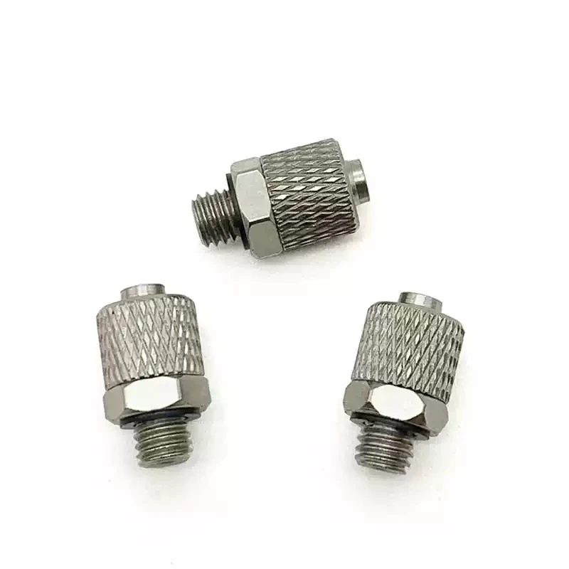 10PCS Mini Male Thread M3 M4 M5 M6 -Air Tube OD 3mm 4mm 6mm Pneumatic Pipe Connector Screw Through Quick Straight/Elbow Fitting
