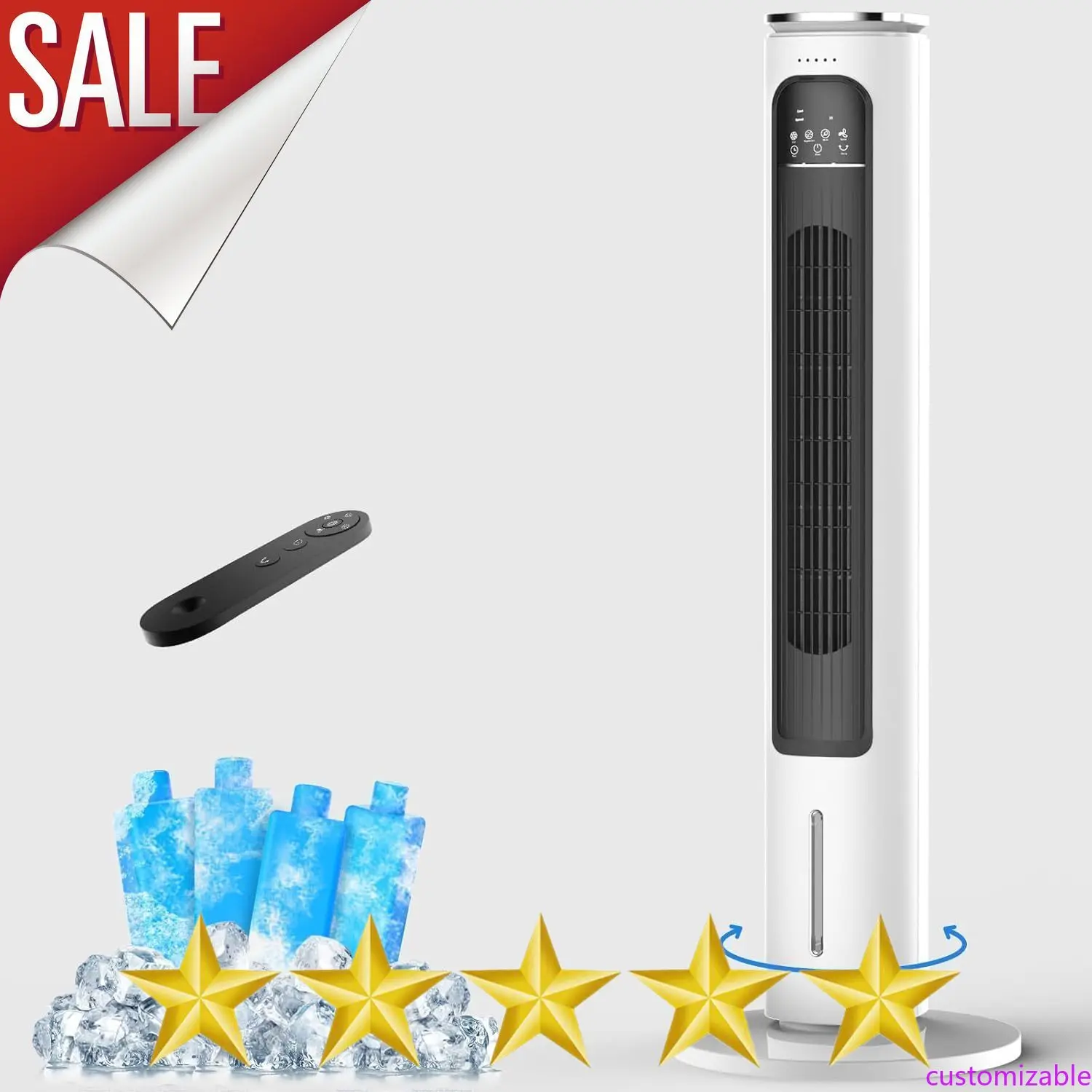 

Customizable Windowless Portable Air Conditioners, 37.43’’ 3-IN-1 Portable AC w/Remote, 12H Auto-off, 70° Oscillating, 2.5L Remo