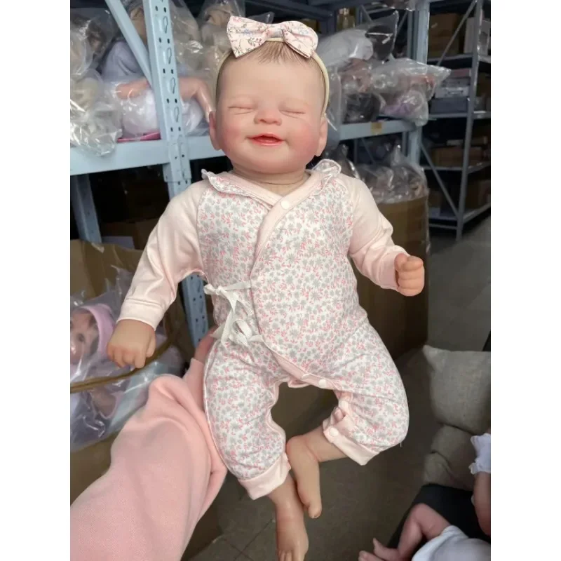 49cm Reborn Baby Doll Alisha Soft Body Lifelike Sleeping Baby Same As Picture Collectible Art Doll Hand Painted Skin Bebe Reborn