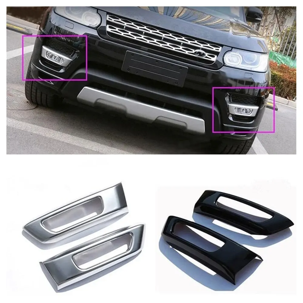 ABS Car Front Fog Light Lamp Frame Decoration Sticker Trim Cover For Land Rover Range Rover Sport 2014-17