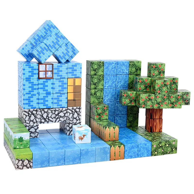 Décennie s de construction magnétiques pour enfants, jouet de maison de neige d'hiver, mini blocs magnétiques variables, mon monde autour, puzzle pour 4-6