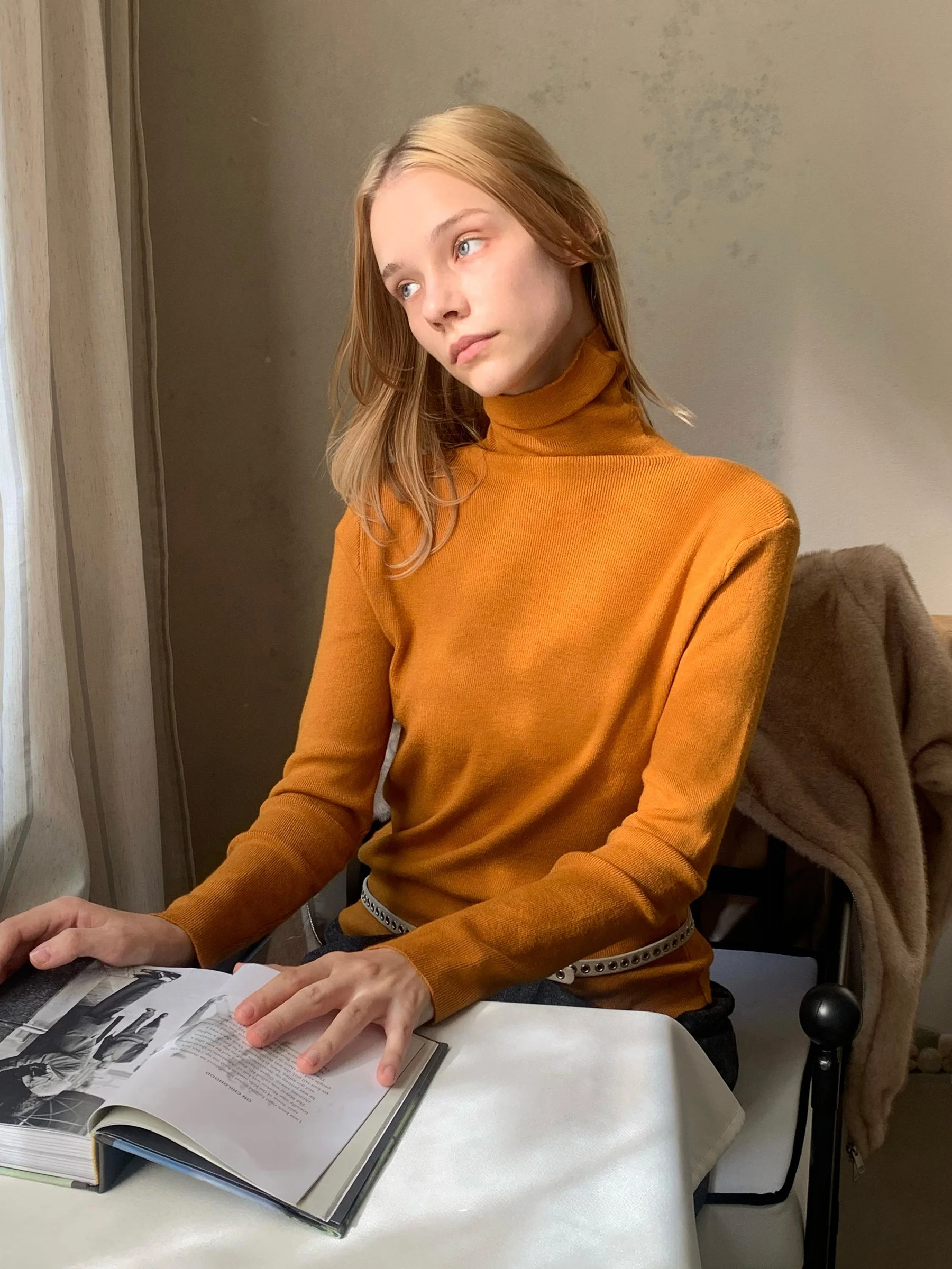 

Женский зимний свитер JDE с высоким воротом, однотонный, трикотажный, облегающий, высококачественный, мягкий, средней толщины