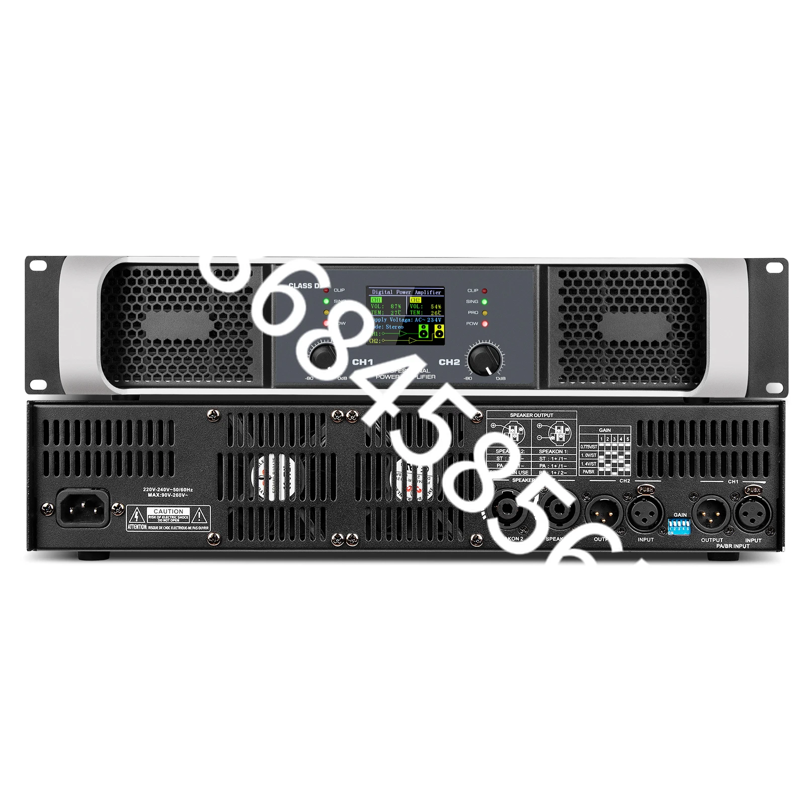 

PX900 Professional High Quality Class D 2 Channel Digital Audio Power Amplifier 900W*2 for Karaoke Stage Performance