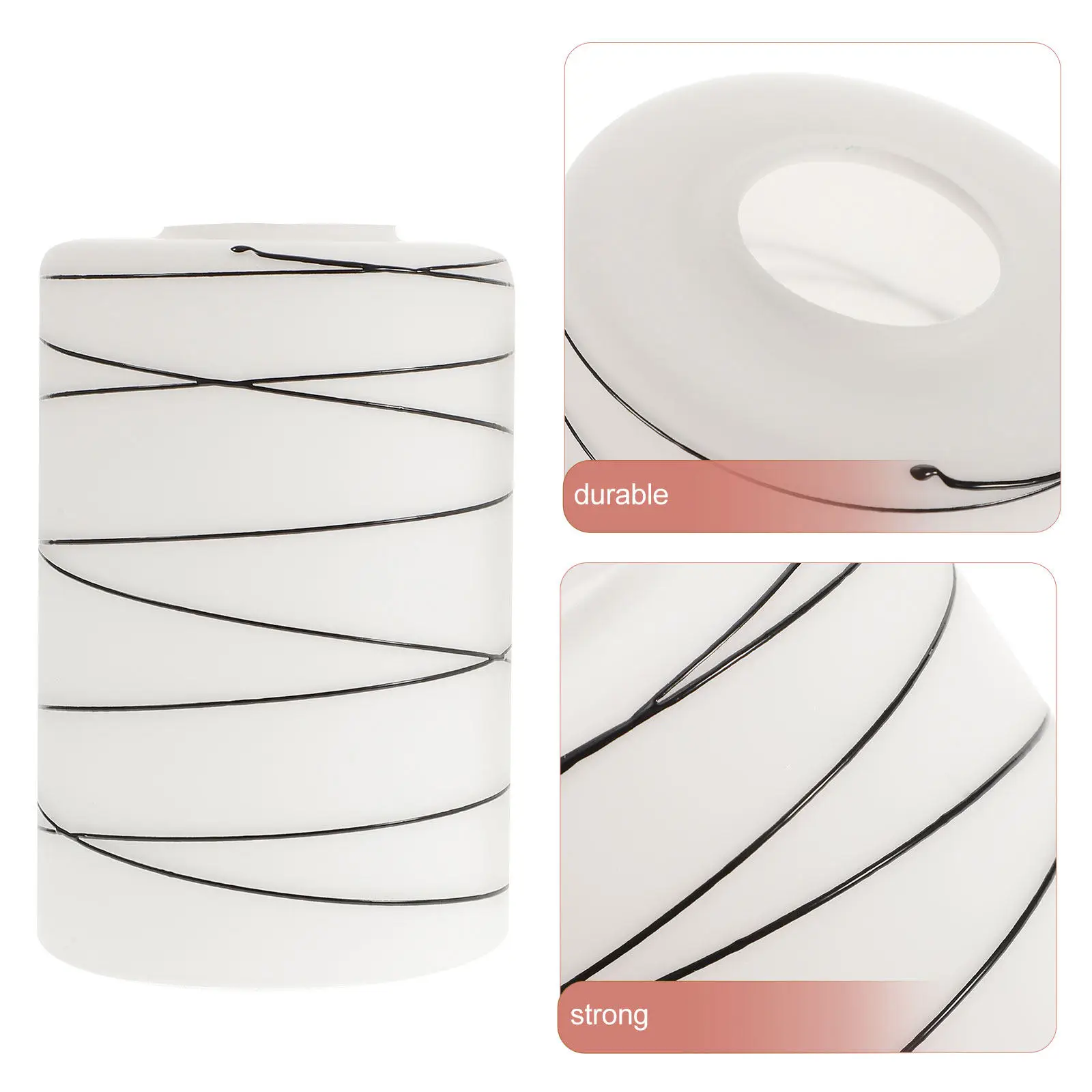 2Pcs Straight Cylinder Glass Lampshade for Pendant Light Fixtures Replacement Shade with Soft Light Diffusion Ideal for Living