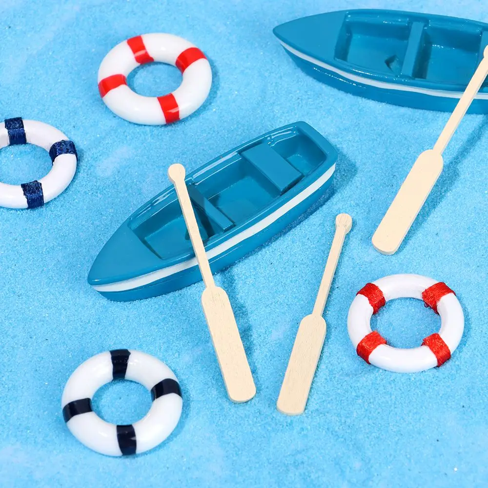 DIY Mini Boat Paddle Acessórios, Micro Paisagem, Vista Mar Ornamentos