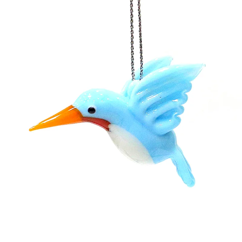 

Hanging Murano Glass Hummingbird Pendant Cute Mini Bird Animal Ornament for Home Room Outdoor Courtyard Garden Decor Accessories