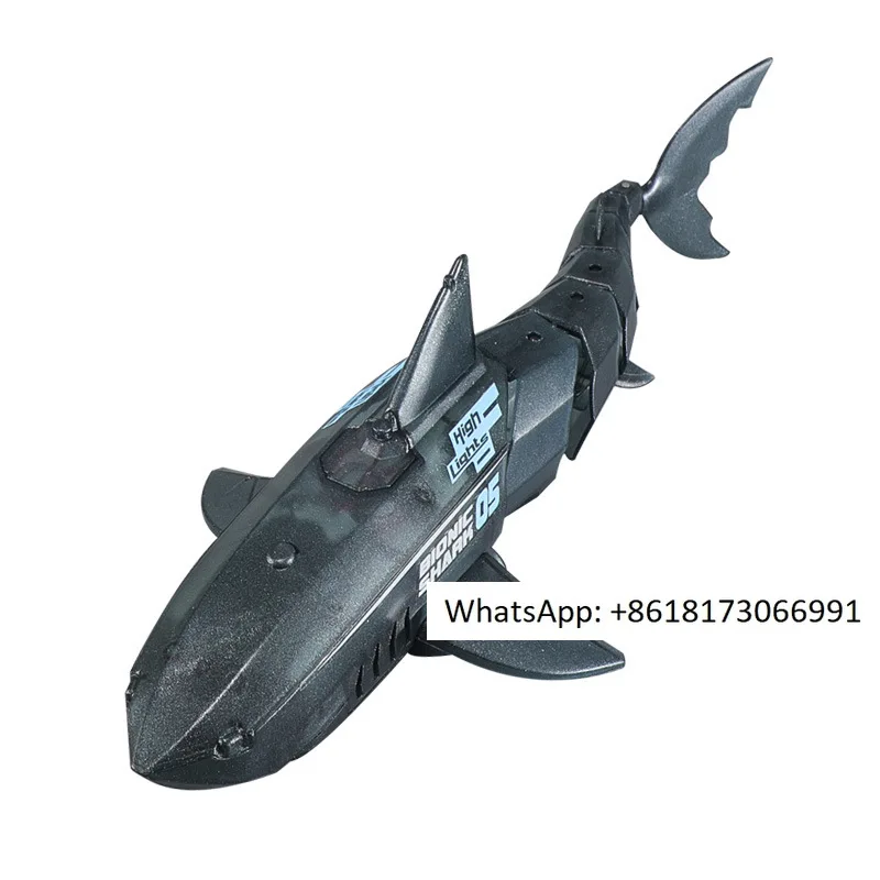 

New stock remote-controlled shark light transparent gray gold green children's toys