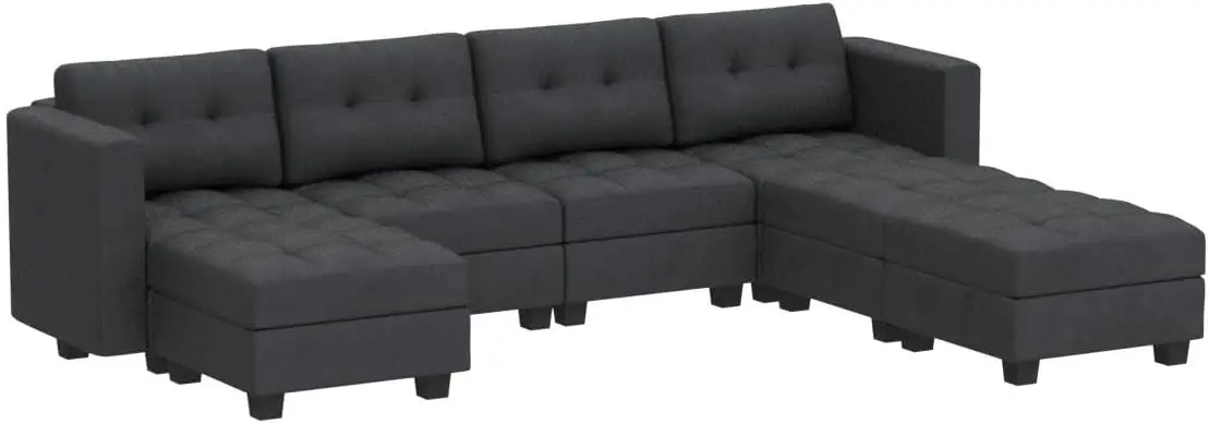 Modular Sectional Sofa Oversized U Shaped Couch with Storage Seat Velvet 7 Seater Modular Sofa with Reversible Chaises