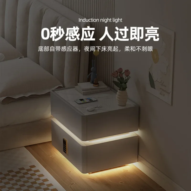 Light Luxury Solid Wood Side Table for Bedroom Modern Design Smooth Surface Non-Slip Feet Reliable Performance Durable Build