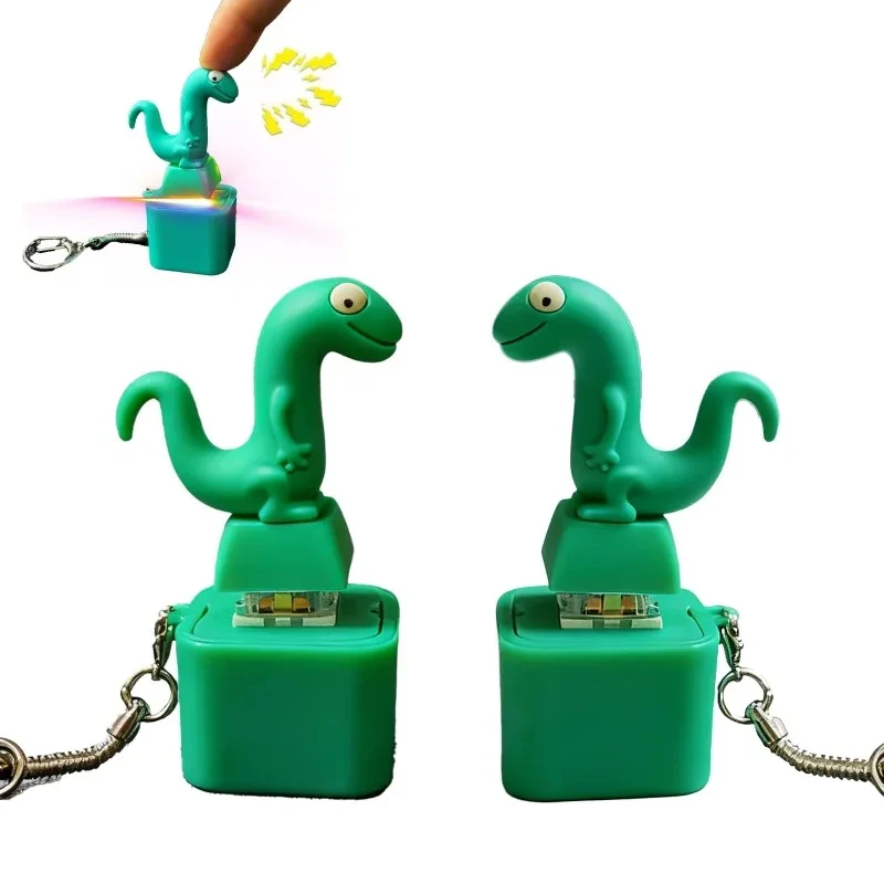 재미있는 개구리 도마뱀 버튼 키체인 충전식 LED 라이트 사운드 피젯 클릭커 장난감 스트레스 해소 휴대용 장식품