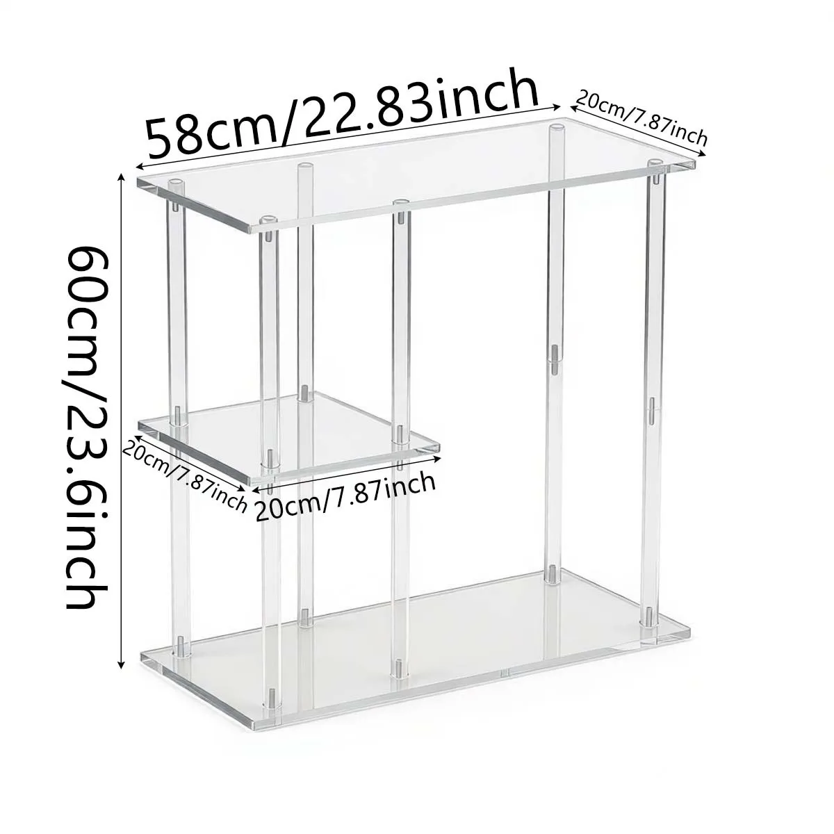 Cross-border hot-selling transparent acrylic side table coffee table small space beverage table suitable for living room sofa ea