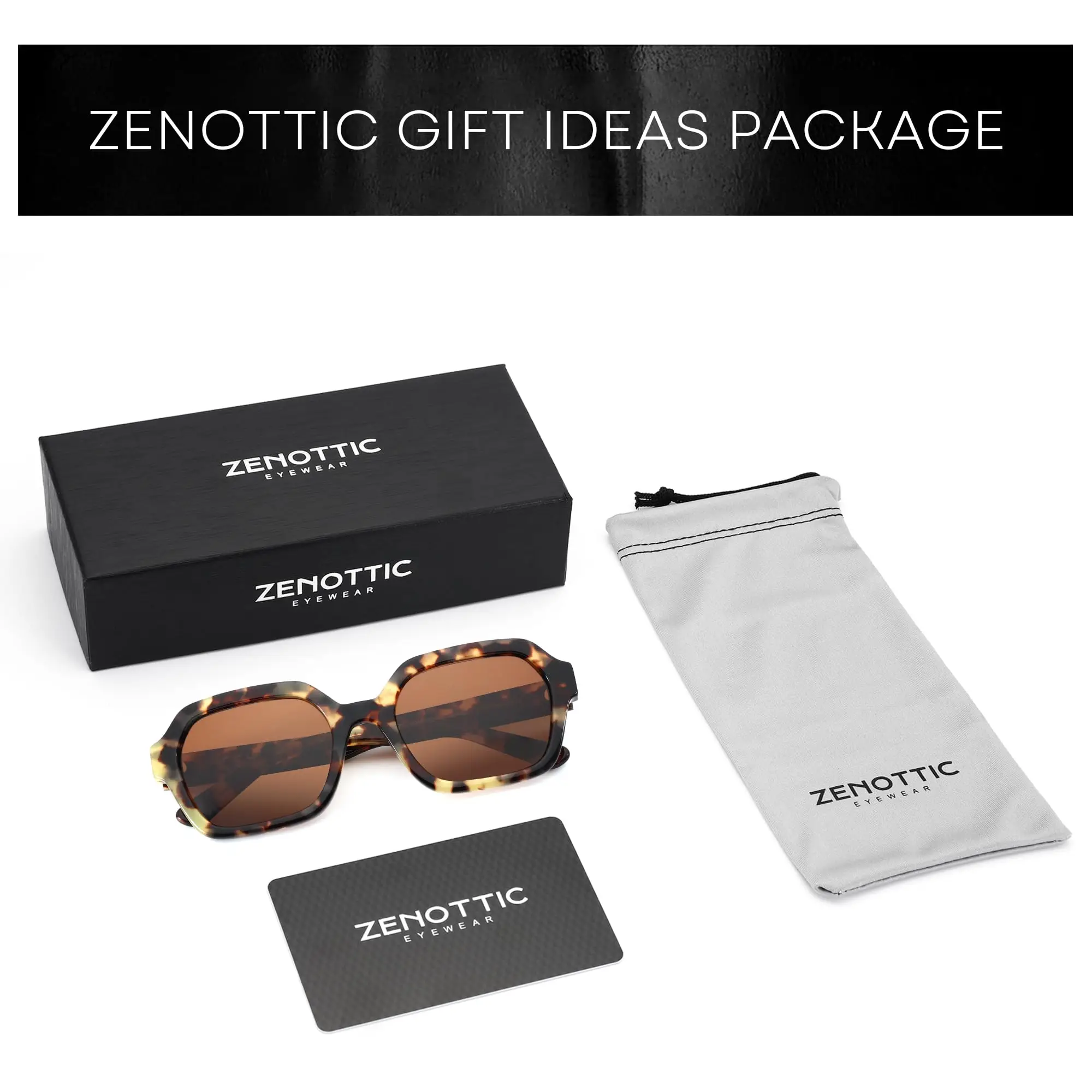 ZENOTTIC Retro Polarized Hexagon Sunglasses for Women Classic Vintage Square Sun Glasses Acetate Shades UV400 Protection