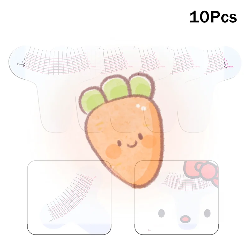 ไม้บรรทัดวัดความยาวขนตา 10 ชิ้น แบบพกพา ไม้บรรทัดพลาสติกนิ่มสำหรับคิ้ว อุปกรณ์แต่งหน้า อุปกรณ์เสริมสำหรับต่อขนตาและเร่งการเจริญเติบโตของขนตา