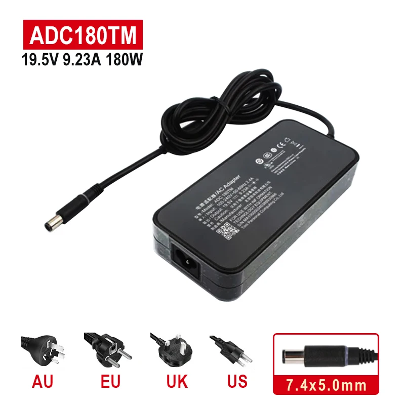 adaptador ac para fonte de alimentacao portatil 195v 923a adc180tm carregador para xiaomi 156 1660ti 1060g 180w 74x50 mm com pino 01