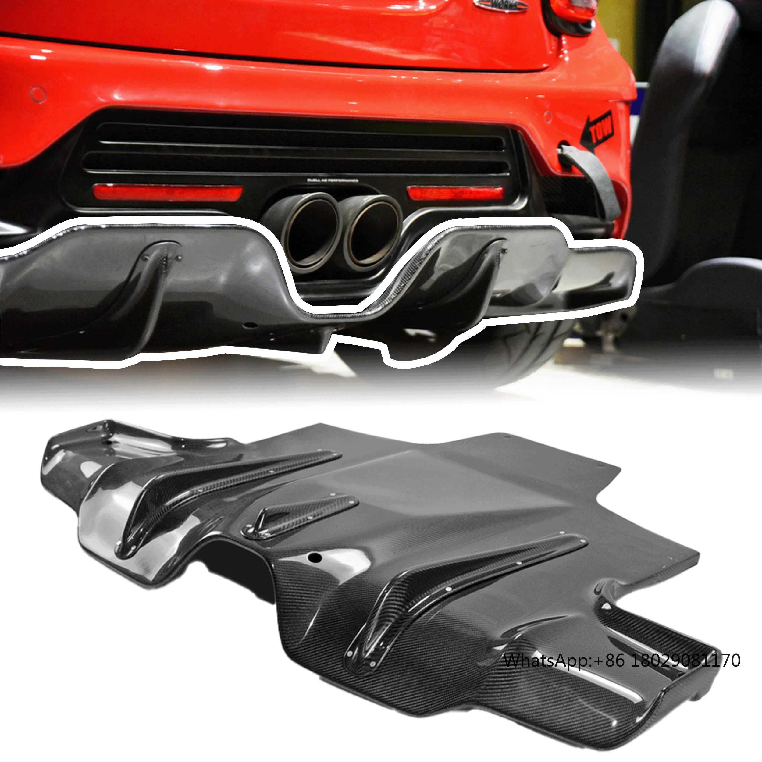 USA Warehouse for F56 Mini Cooper S DAG Style Ver 2.1 Carbon Fiber Car Parts Rear Bumper Under Diffuser