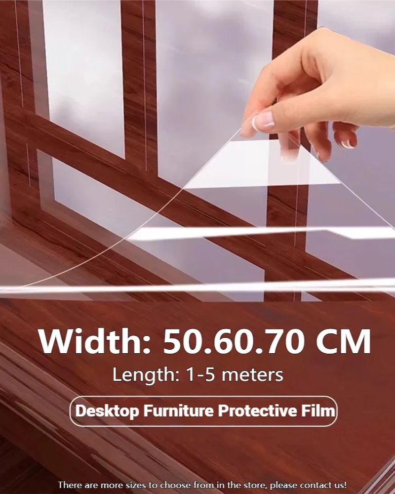 

High definition transparent desktop furniture protection with solid wood marble, quartz stone, scratch and heat resistance