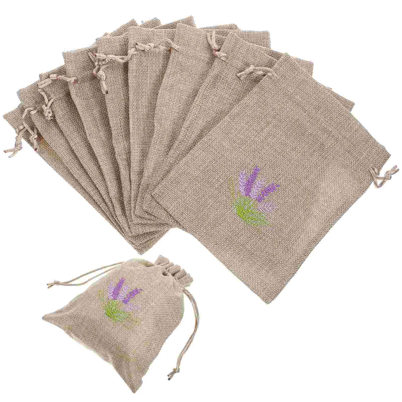 10 pezzi bustine vuote bustine borsa da imballaggio portatile borse da imballaggio fiori secchi lavanda profumo sacchetto da viaggio tote lino appeso