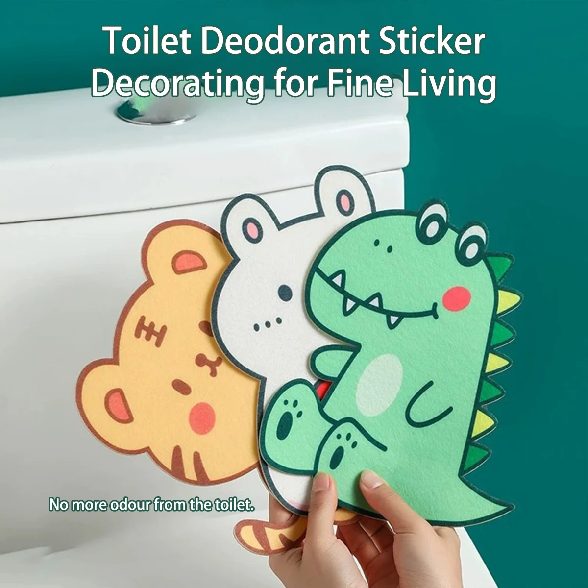 Toilet Deodorant Sticker Cute Cartoon Animal Sticker Bathroom Wall Sticker Thick Felt Deodorant Sticker