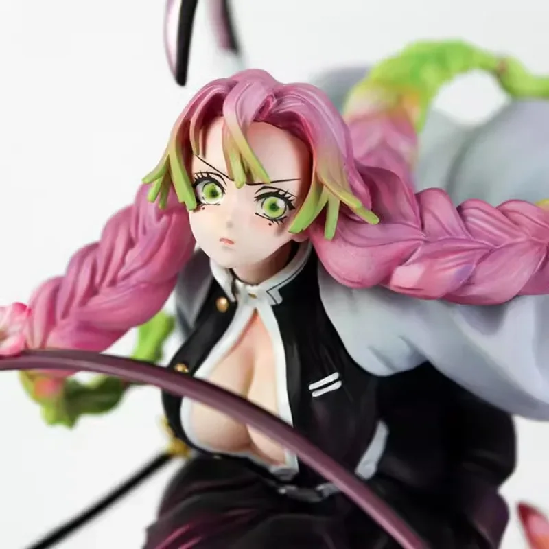 21cm Demon Slayer figurki Anime Kanroji Mitsuri PVC zabawki modele w skali Kimetsu No Yaiba ozdoby dekoracyjne urodziny prezenty