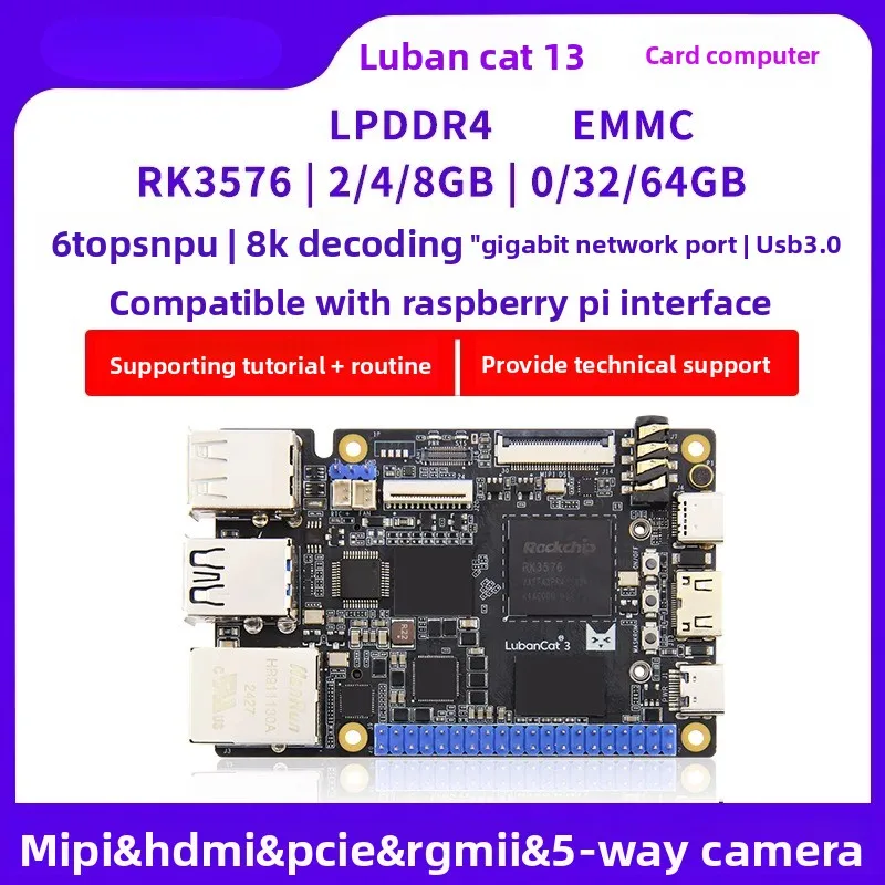 cat 3 card computer Rockchip micro RK3576 development board Linux Android AI