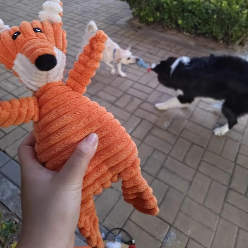 لعبة قطيفة للحيوانات الأليفة، لعبة تفاعلية للقطط والكلاب، مقاومة للعض، تصدر صوت صرير، لتنظيف أسنان الكلاب، قطعة واحدة