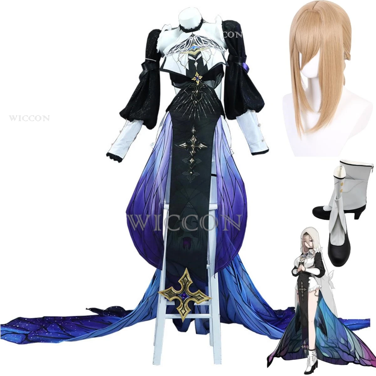 

Anime Game Honkai Impact 3 Aponia Cosplay Costume THE MOTH WHO CH. SES THE FL MES Nun Dress Wig Woman Sexy Kawaii Carnival Suit