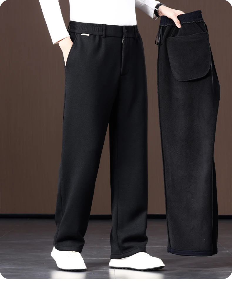 

Высококачественные шерстяные брюки, осенние и зимние широкие брюки, мужские повседневные брюки, свободные широкие зимние бархатные брюки