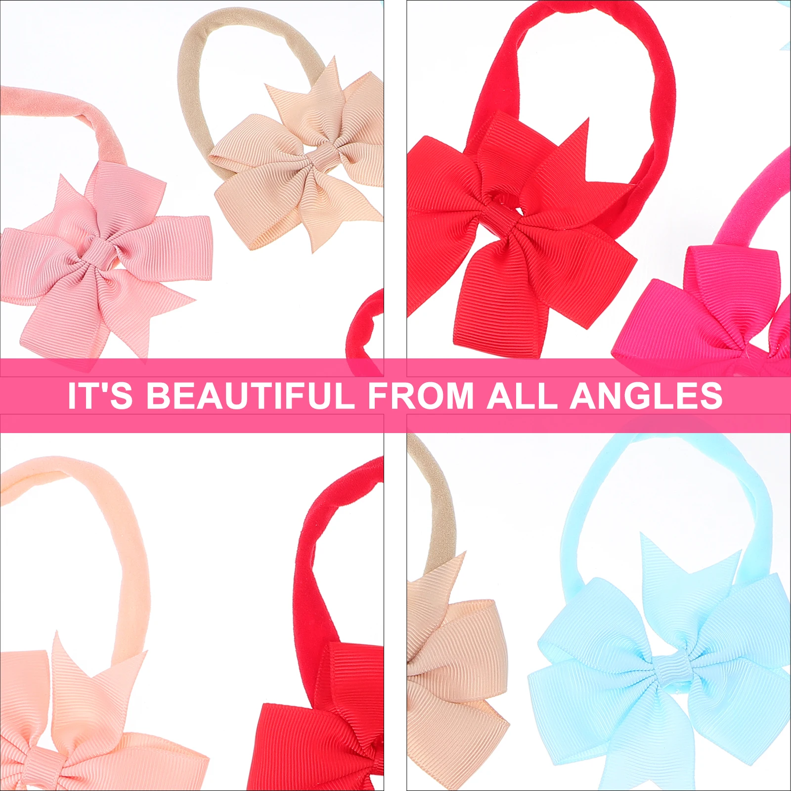 

6pcs Colorful Bowknot Headband Baby Girls Toddler Hair Band Kids Elastic Accessories Stylish Girl Hair Ties for Children