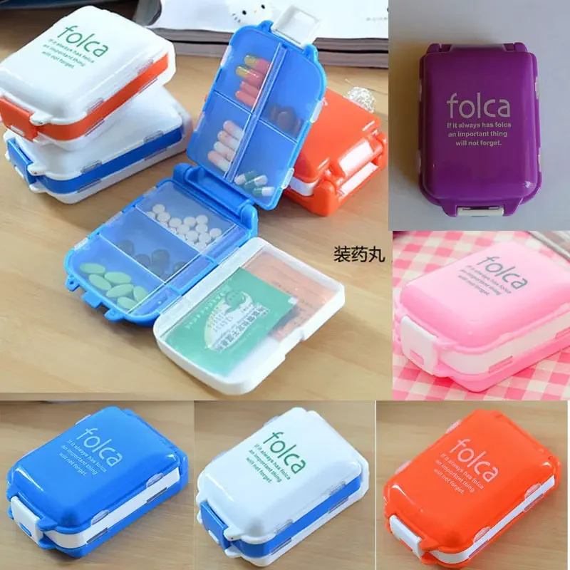 Folding Pill Case Medicine Drug Pills Organizer Storage Boxs Portable Pharmacy Capsule Tablet Container Empty Pillbox Cases