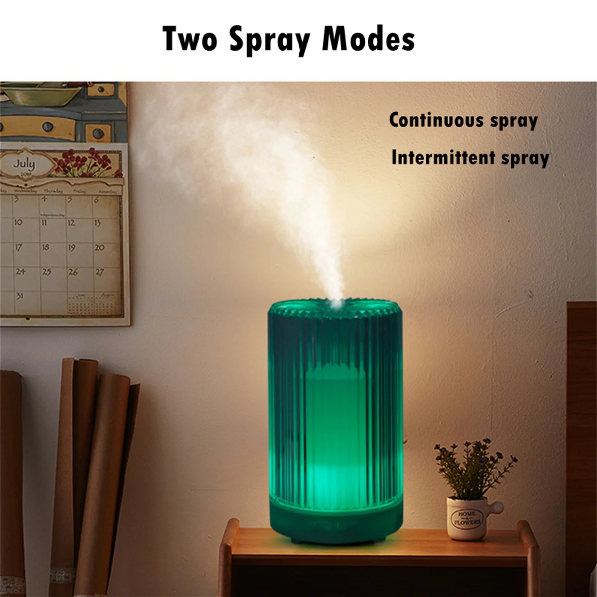 1pc Air Humidifier, 200ML Ultrasonic Crystal Aromatherapy Machine Office Desktop Humidifier Air Purifier Essential Oil Diffuser