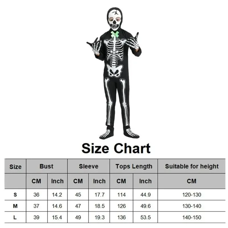 Glow in The Night Skull Onesie Halloween Popular Children Dress Up Costumes Party Birthday Love Live Cosplay Dress Up Props