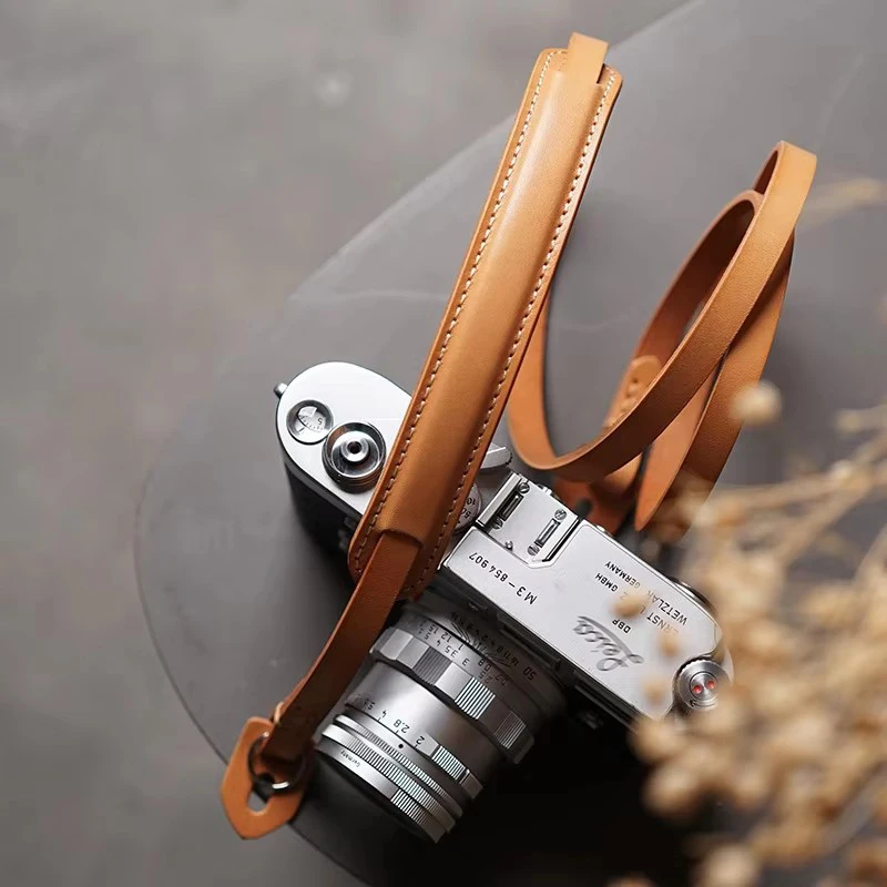 Mr.stone Handmade Genuine Leather Camera Strap Vegetable Tanned Cowhide Camera Shoulder Sling Belt (Shoulder Support)