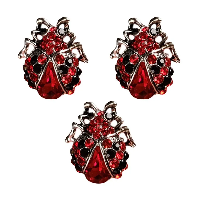 Fashion Handmade Rhinestone Ladybug Brooches For Women Fashion Animal Insect Beatles Brooch Pins Casual Jewelry High-Quality