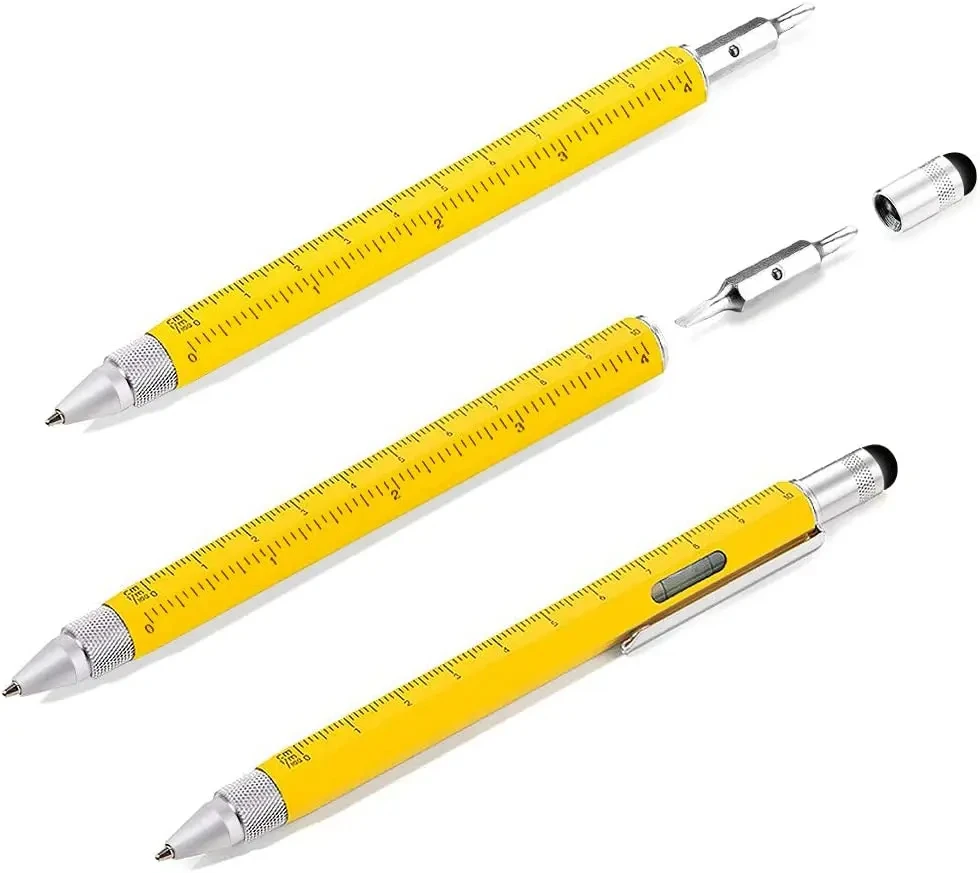 Imagem -04 - Multifunções Caneta Esferográfica com Modern Handheld Tool Medida Régua Técnica Chave de Fenda Touch Screen Stylus Spirit Level em 1