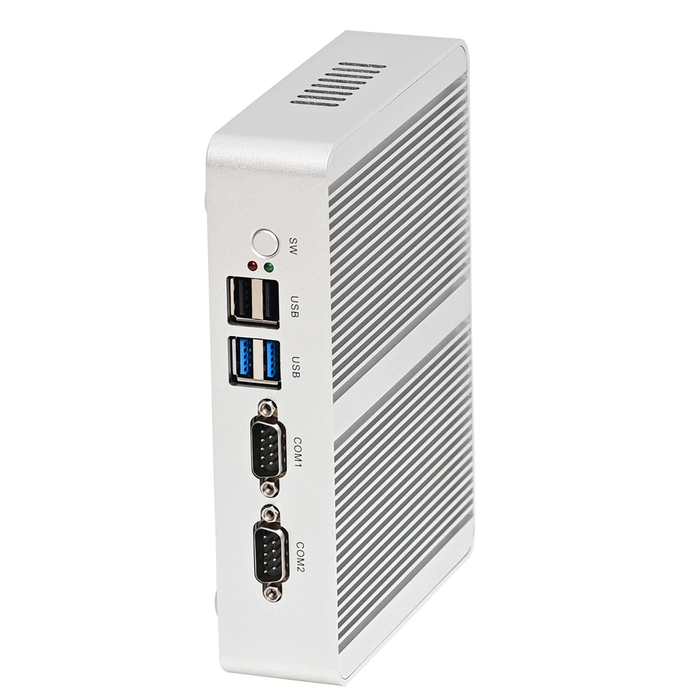 Plus récent Mini PC Sans Ventilateur Intel Quad Core Celeron J4105 HDMI VGA Double LAN 2 * COM Doux Route Ordinateur Pfsense TV BOX Windows 11 HTPC