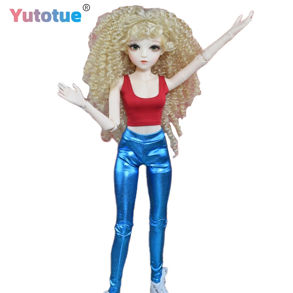 

YUTOTUE 24 inch Female Doll Blonde Curly Wig Green Eyes Upgrade Makeup Finished Toy Lifelike