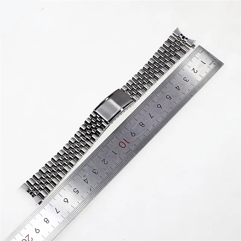 High Quality 19mm Jubile Silver Steel Watch Band For SK 5 Snxs73k1 Snxs75 Snxs77 Snxs79k1 Snx79j1 Hollow Curved End Strap mods