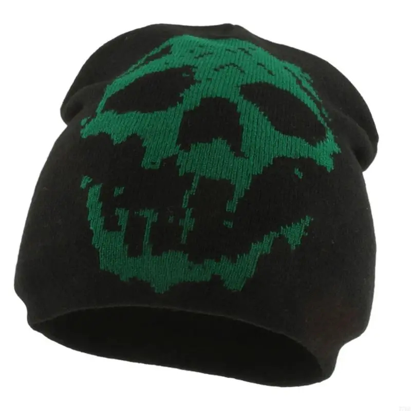 77HE للجنسين أنيمي هالوين جمجمة بيني قبعة شتوية مرنة ناعمة للرياضة في الهواء الطلق غير الرسمية ارتداء اليومية #4
