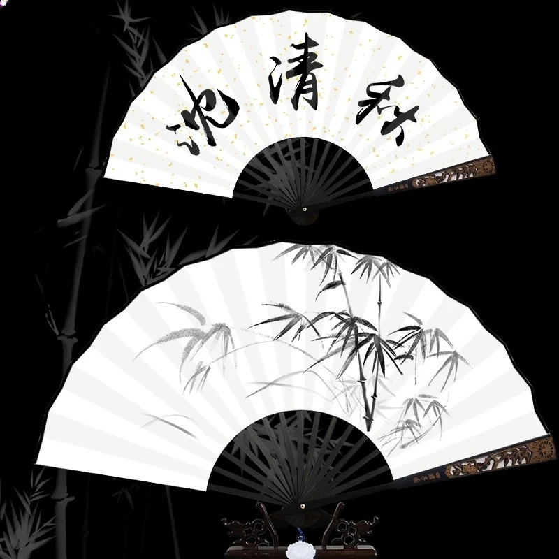 

Аниме Scum Villain, система самообережения Shen Qingqiu Hanfu, складной вентилятор в древнем стиле, ручной тканевый вентилятор, реквизит для косплея