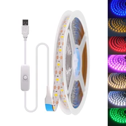 DC 5V USB Led Strip White/Warm White/Red/Blue/Green/Pink/Yellow  50CM 1M 2M 4M 5M Home Decor TV Backlight Flexible Ribbon Tape