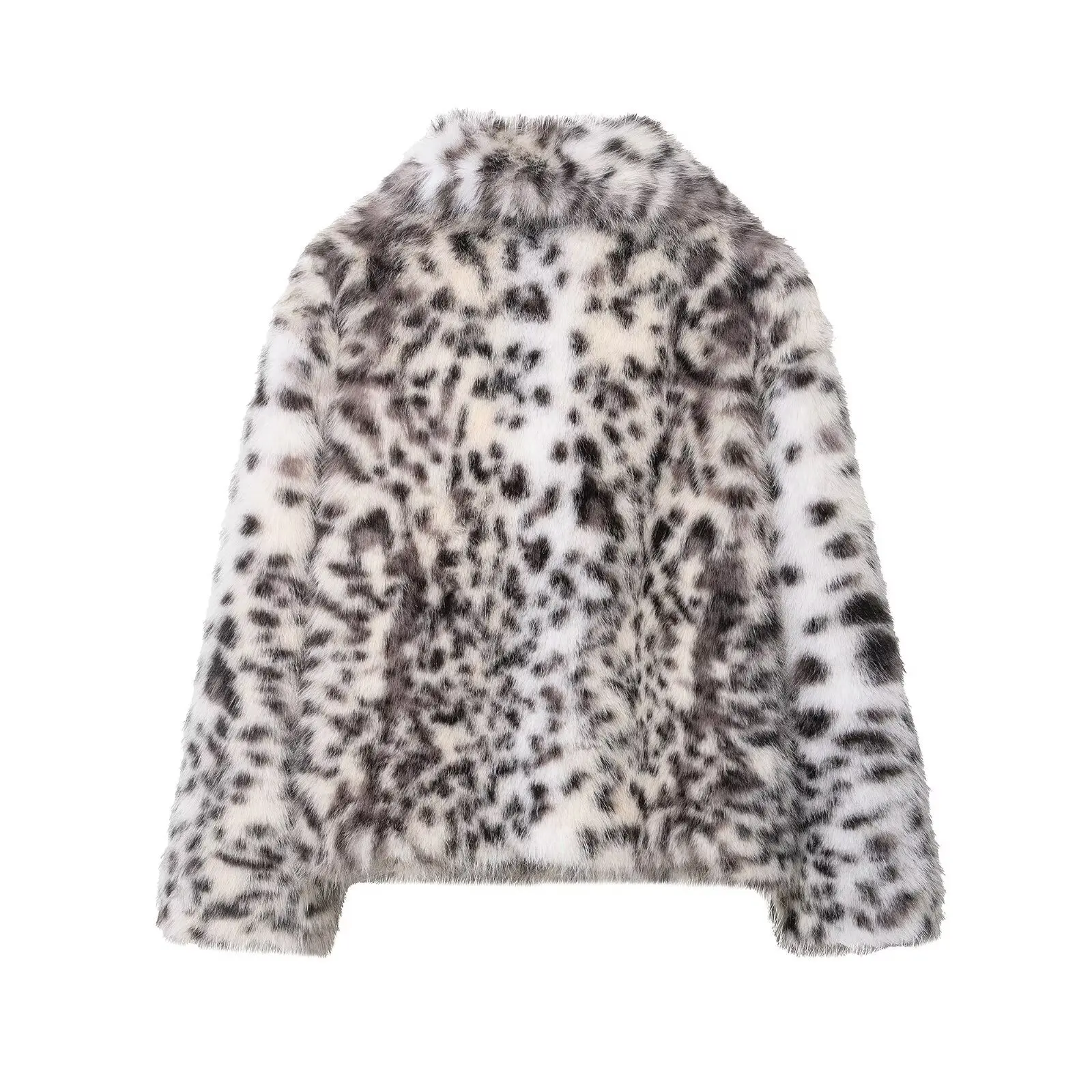 Maxdutti Ins Fashion Blogger French Fashionable Vintage Animal-print Faux Fur Winter Coat For Women's Jacket Woman Clothes Tops