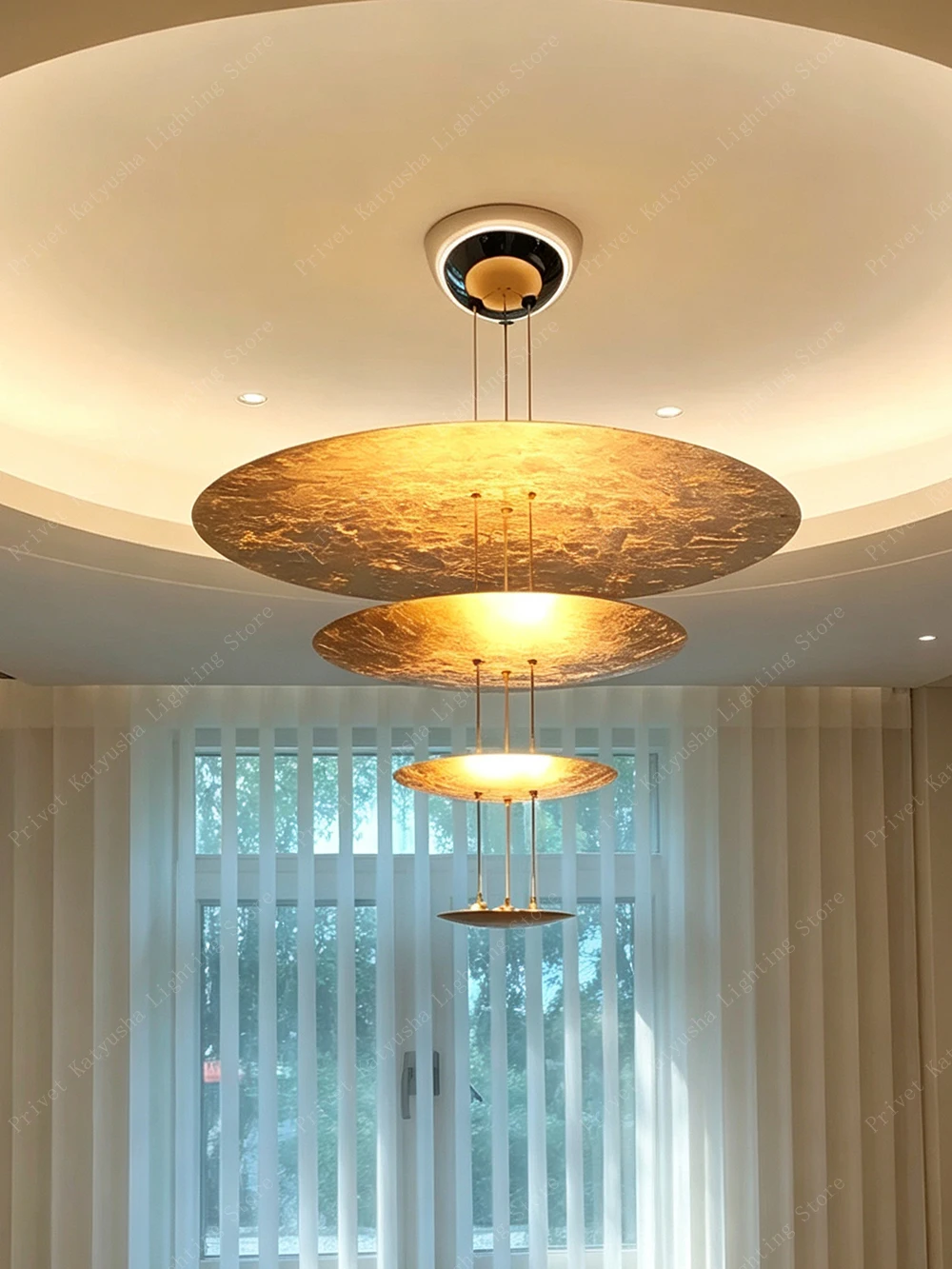 Italian Luxury Vintage Hardware Gold Foil Ceiling Chandelier for Home Decor Gold Indoor Lighting Dining Room