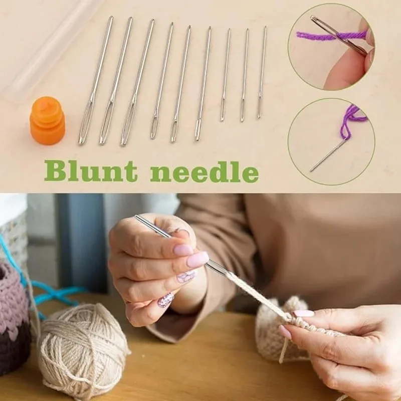 54 Pcs Crochet Needles Set, Knitting Needles Blunt Needles Stitch Marker Kit With Storage Case,DIY Hand Knitting Tools
