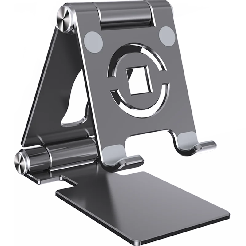 Faltbarer Handyhalter, 360 Grad drehbar, ausgehöhlter Tablet-Riser, rutschfester Tablet-Halter, höhenverstellbar, für 4,7–12 Zoll