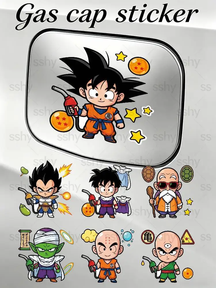 

ANIME DRAGON BALL Super Saiyan Goku Vegeta Car Fuel Tank Cap Sticker Funny Auto Decal Waterproof Vinyl Sticker