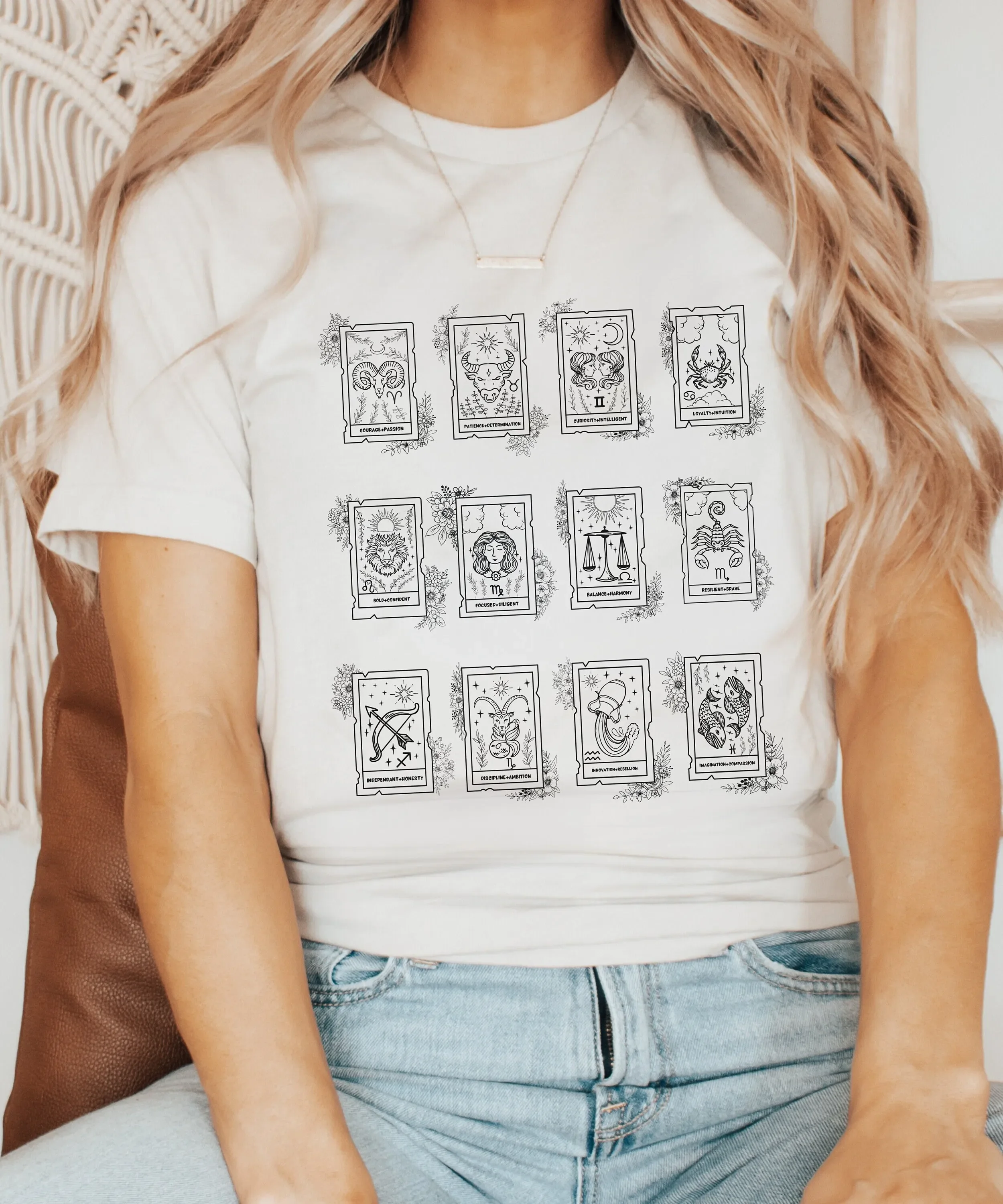 Whimsical Birth Month T Shirt Zodiac Astrology Cottagecore Birthday For Friend Christmas Vintage