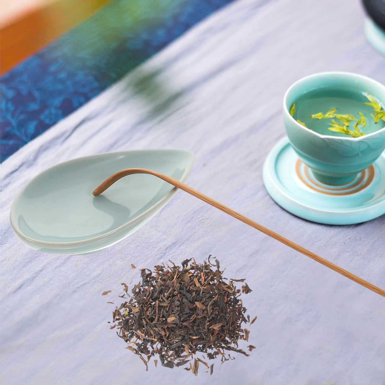 

1Set Ceramic Tea Leaf Scoop Practical Smooth Tea Spoon for Home Office Brewing and Coffee Bean Scooping Grain Scoop