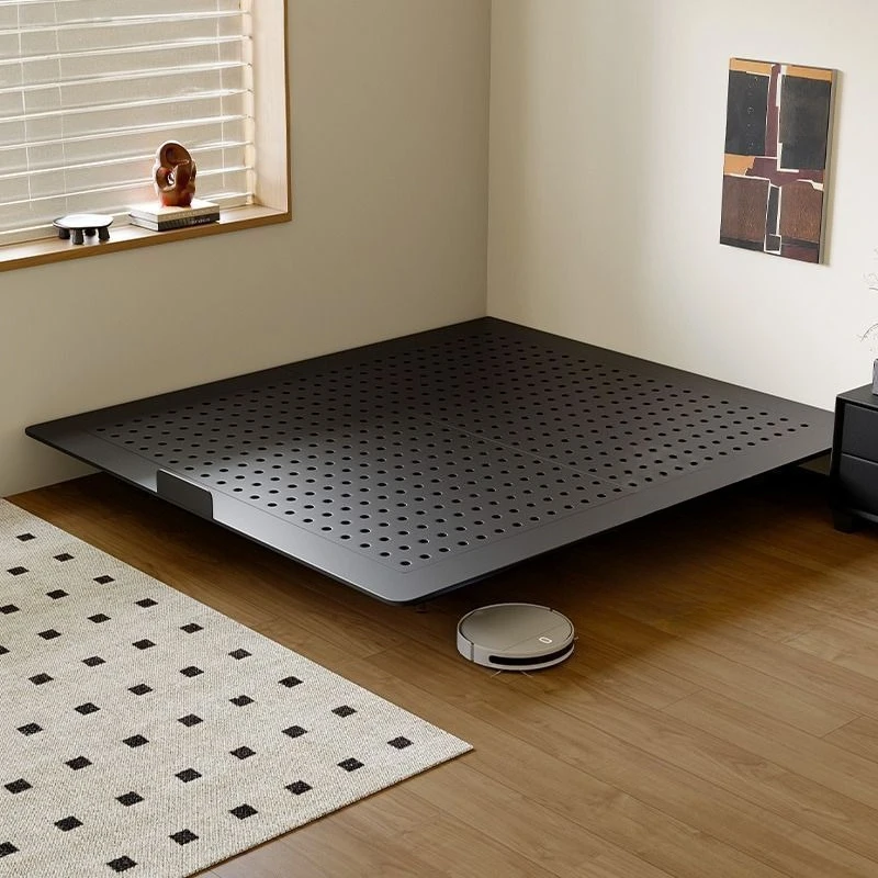 Zero formaldehyde no bedside size apartment master suspended shelf carbon steel iron frame bed