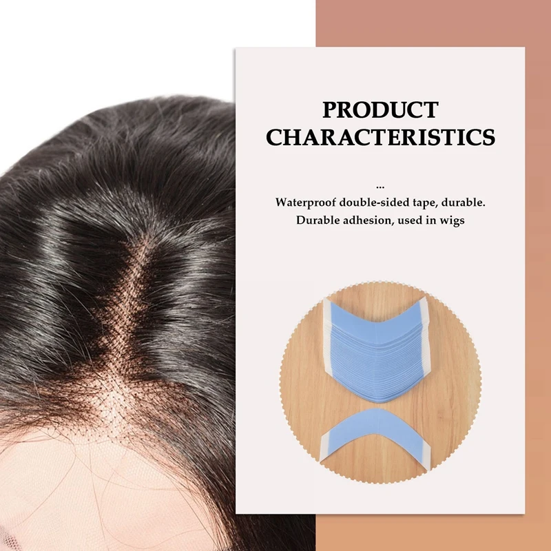 72Pcs/Lot Strong Hair Wig Tape Double Adhesive Extension Tape Strips Waterproof For Toupee/Lace Front Wigs Film CC Shape